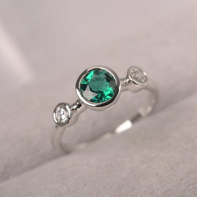 Three Stone Emerald Mothers Ring - Palmary