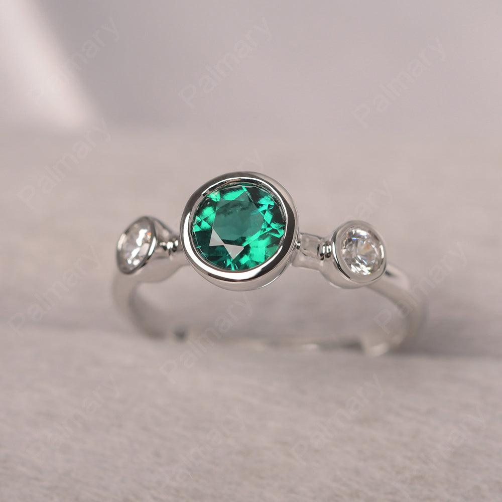 Three Stone Emerald Mothers Ring - Palmary