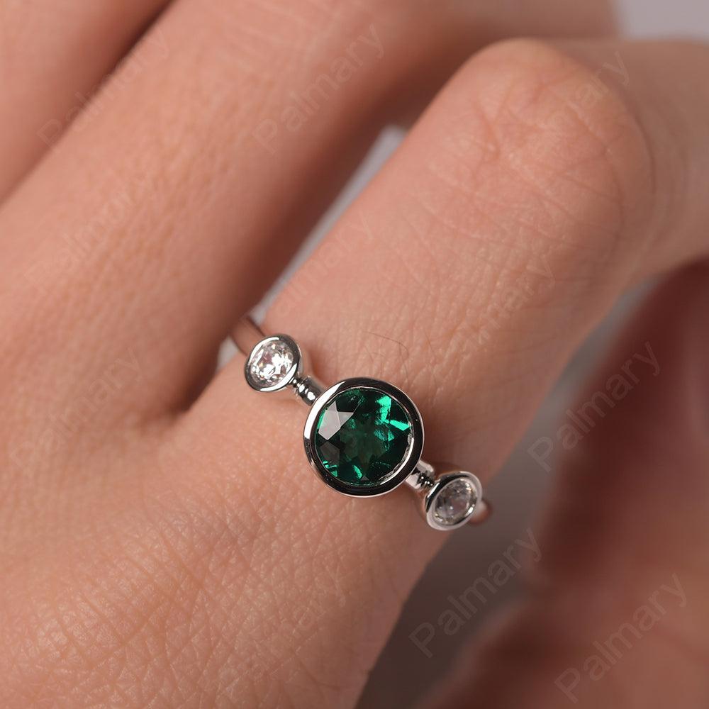 Three Stone Emerald Mothers Ring - Palmary