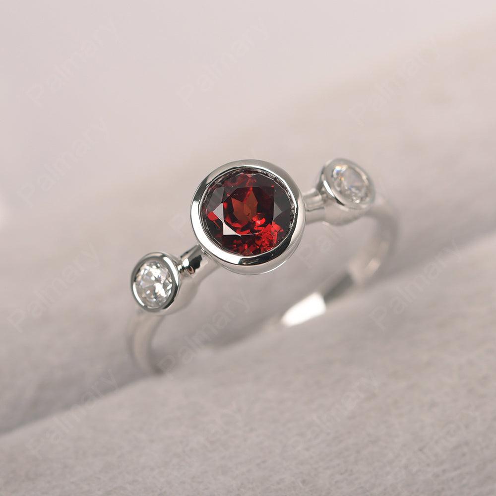 Three Stone Garnet Mothers Ring - Palmary