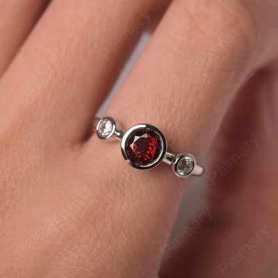 Three Stone Garnet Mothers Ring - Palmary