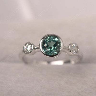 Three Stone Green Sapphire Mothers Ring - Palmary