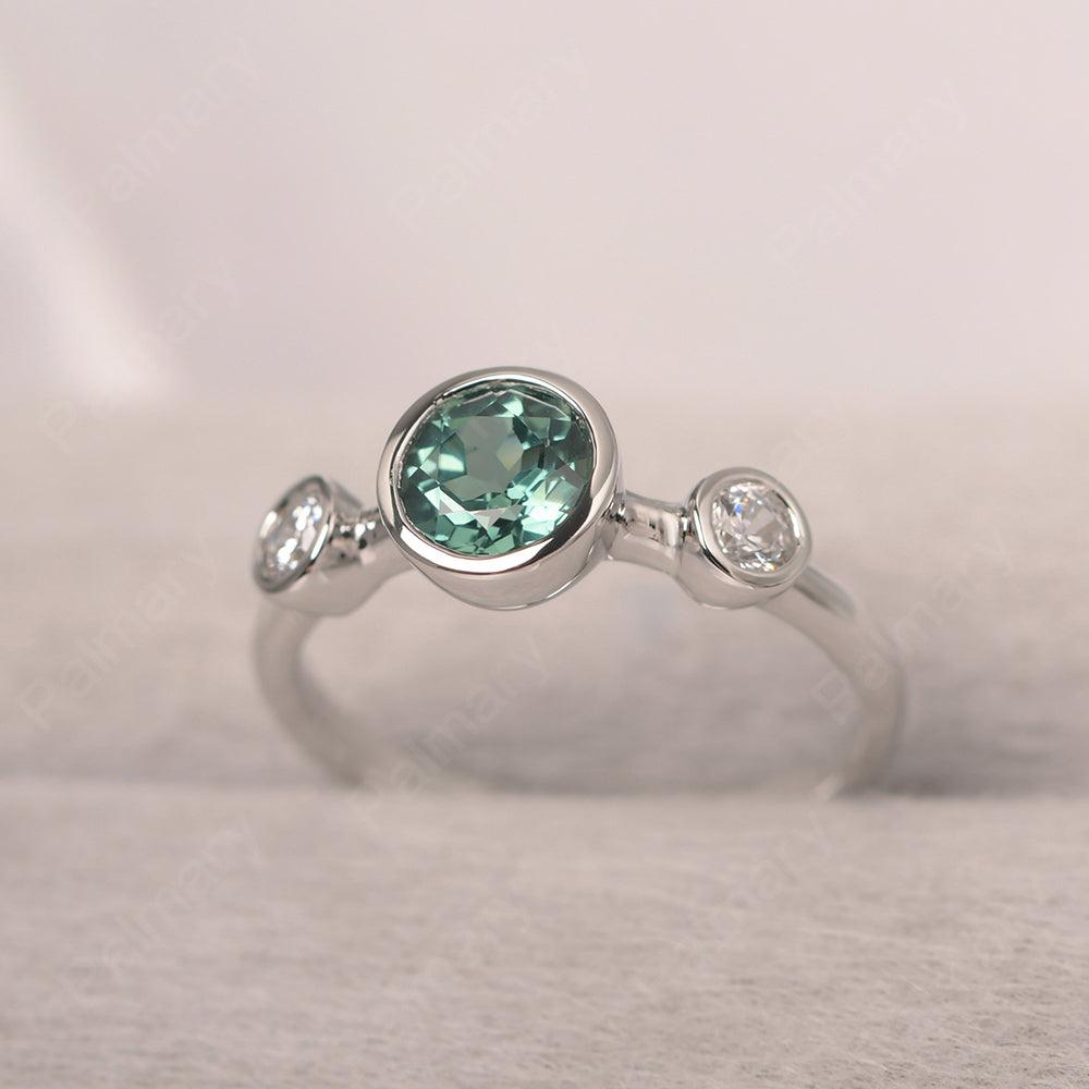 Three Stone Green Sapphire Mothers Ring - Palmary