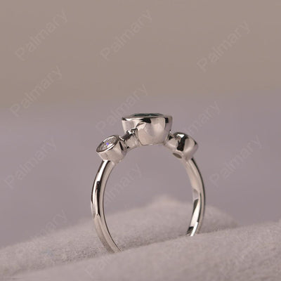 Three Stone Green Sapphire Mothers Ring - Palmary