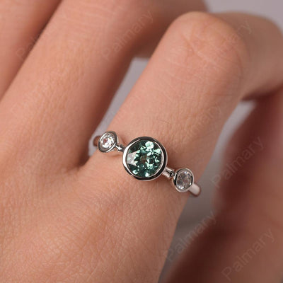 Three Stone Green Sapphire Mothers Ring - Palmary