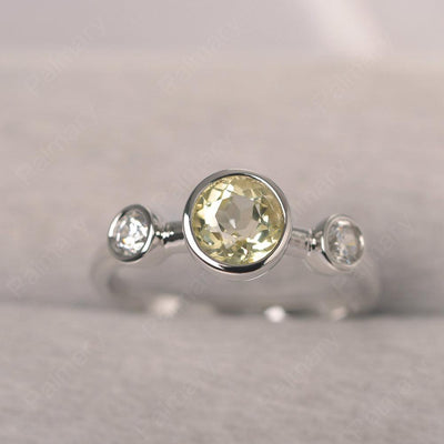 Three Stone Lemon Quartz Mothers Ring - Palmary