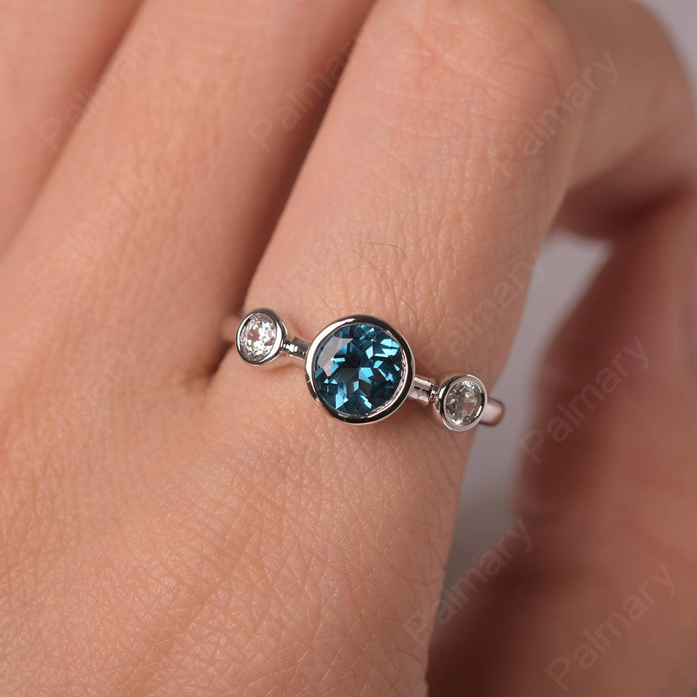 Three Stone London Blue Topaz Mothers Ring - Palmary