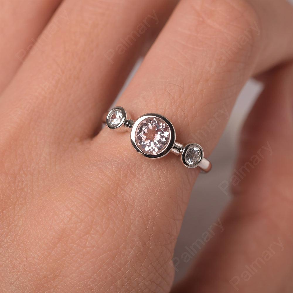 Three Stone Morganite Mothers Ring - Palmary