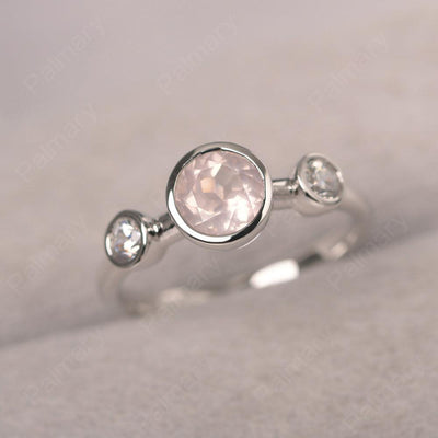 Three Stone Rose Quartz Mothers Ring - Palmary