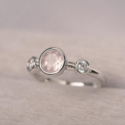 Three Stone Rose Quartz Mothers Ring - Palmary