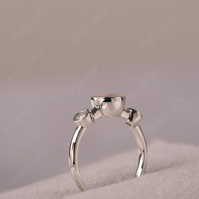 Three Stone Rose Quartz Mothers Ring - Palmary