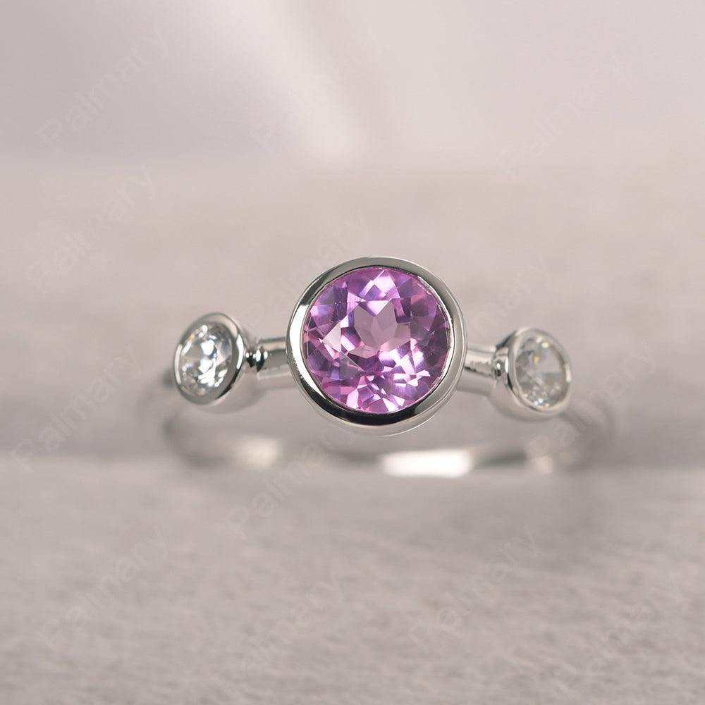 Three Stone Pink Sapphire Mothers Ring - Palmary