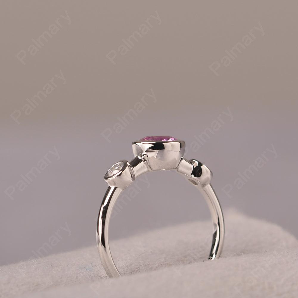 Three Stone Pink Sapphire Mothers Ring - Palmary