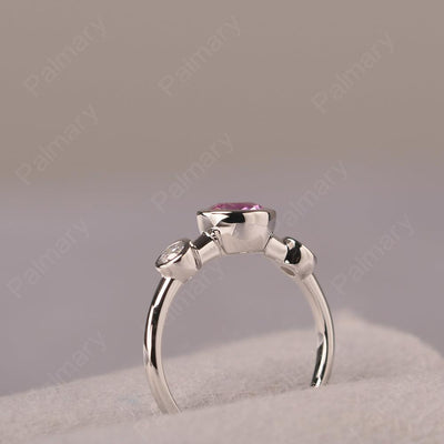 Three Stone Pink Sapphire Mothers Ring - Palmary