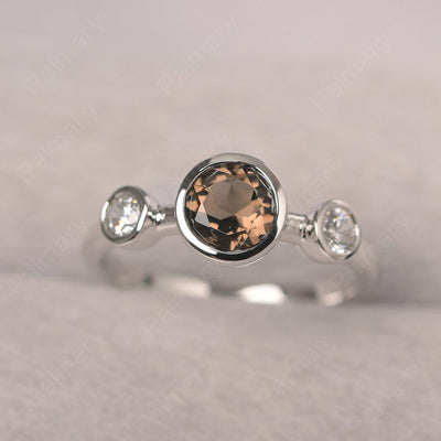 Three Stone Smoky Quartz  Mothers Ring - Palmary