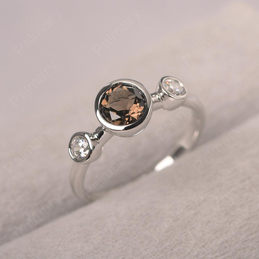 Three Stone Smoky Quartz  Mothers Ring - Palmary