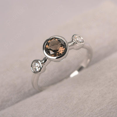 Three Stone Smoky Quartz  Mothers Ring - Palmary