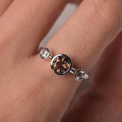 Three Stone Smoky Quartz  Mothers Ring - Palmary