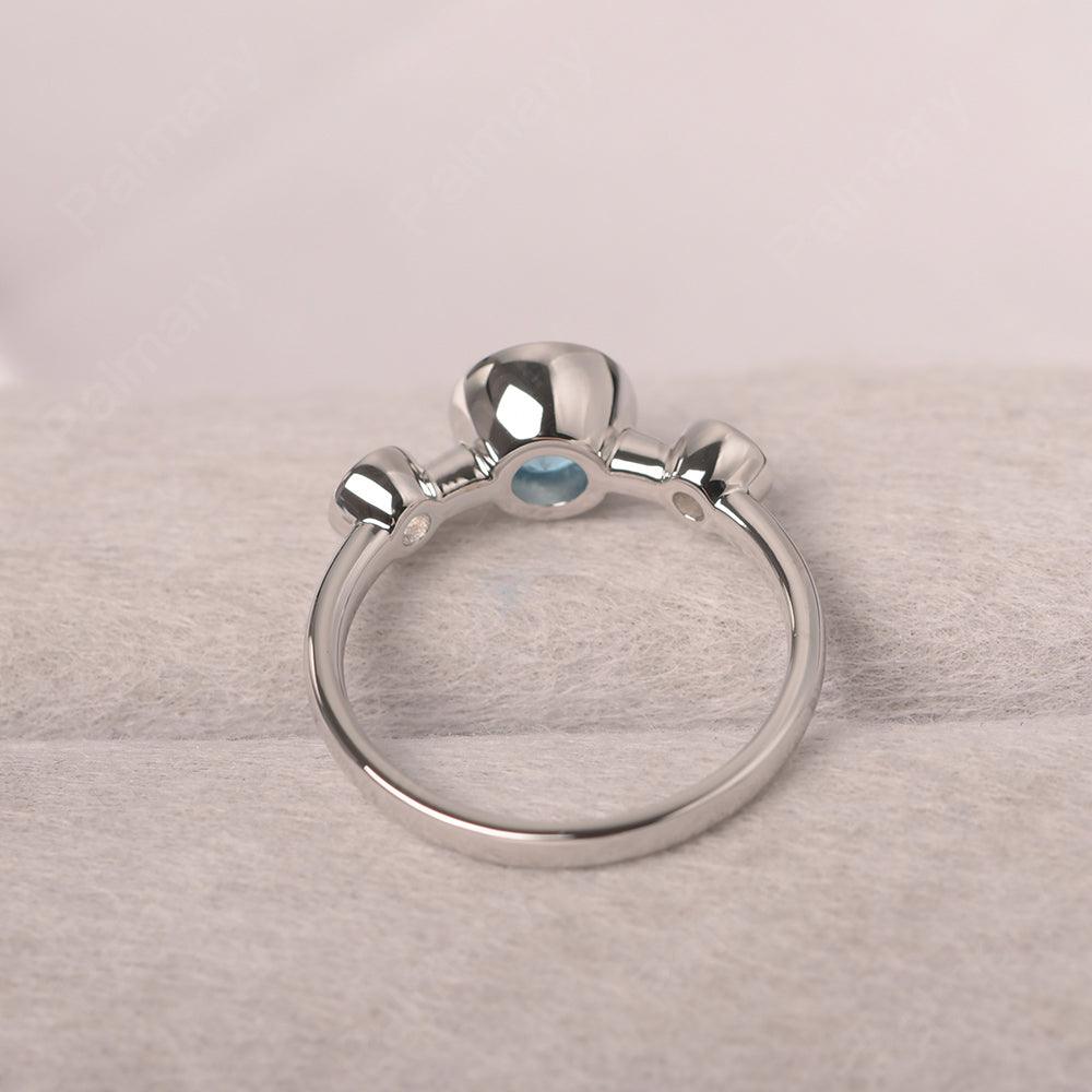 Three Stone Swiss Blue Topaz Mothers Ring - Palmary