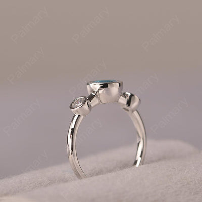 Three Stone Swiss Blue Topaz Mothers Ring - Palmary