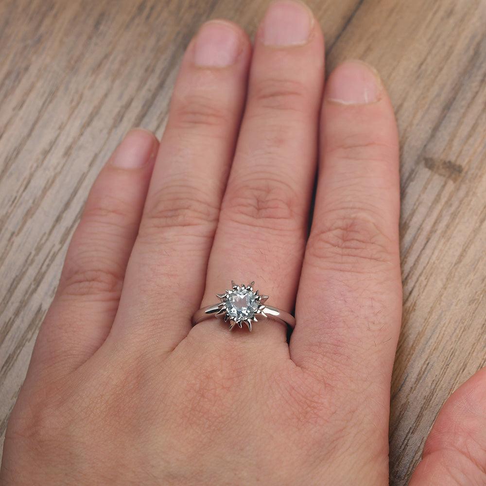 Unique Aquamarine Engagement Ring - Palmary