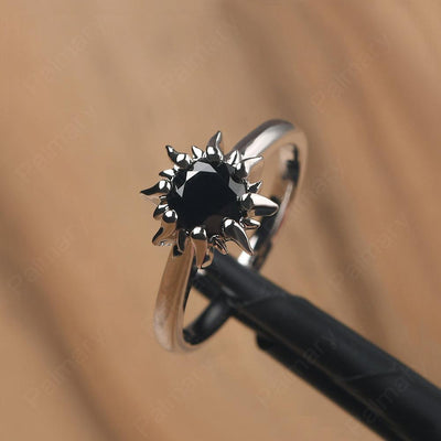 Unique Black Spinel Engagement Ring - Palmary