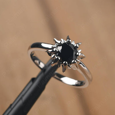 Unique Black Spinel Engagement Ring - Palmary