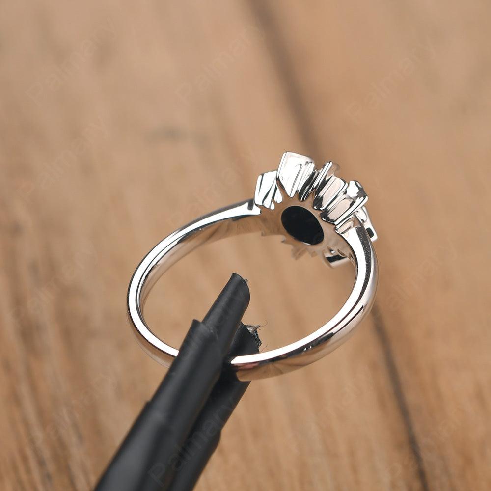 Unique Black Spinel Engagement Ring - Palmary