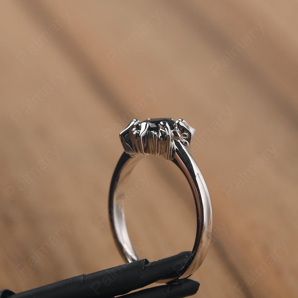 Unique Black Spinel Engagement Ring - Palmary