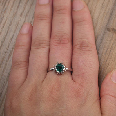 Unique Emerald Engagement Ring - Palmary