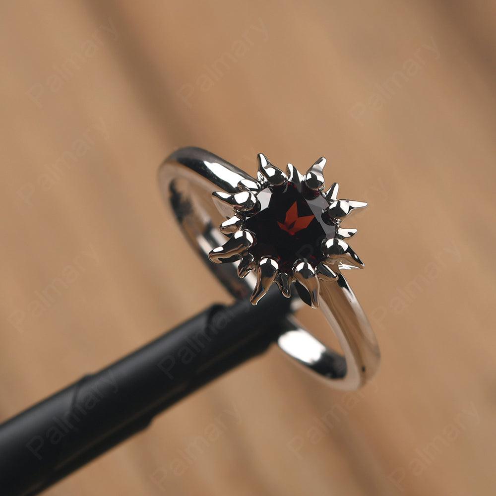 Unique Garnet Engagement Ring - Palmary