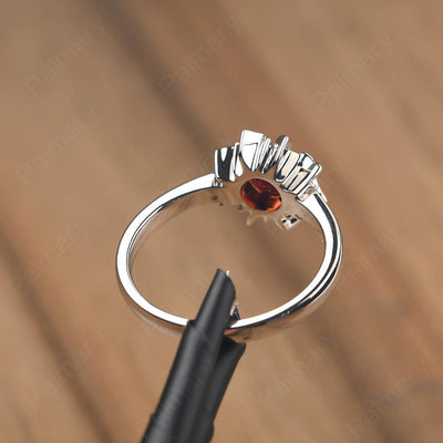 Unique Garnet Engagement Ring - Palmary