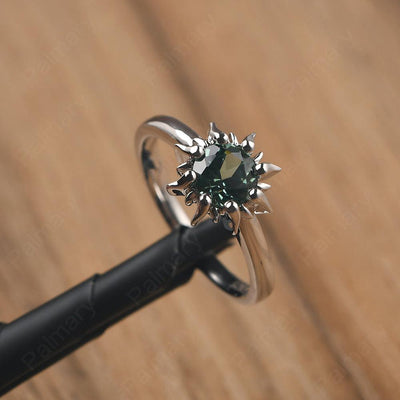 Unique Green Sapphire Engagement Ring - Palmary