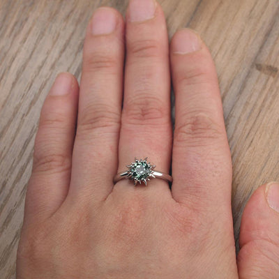 Unique Green Sapphire Engagement Ring - Palmary