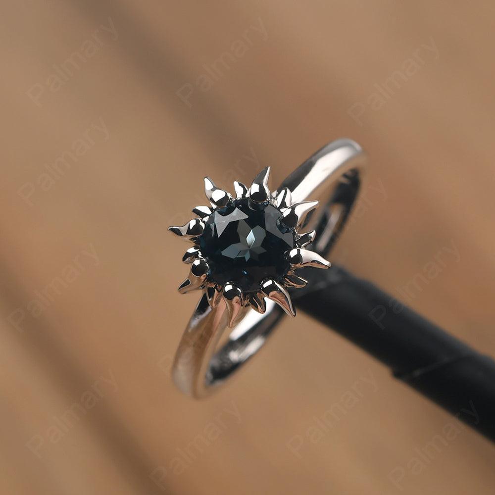 Unique London Blue Topaz Engagement Ring - Palmary