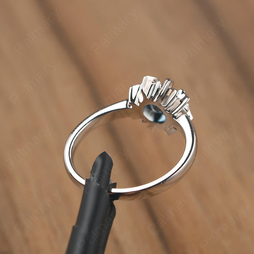 Unique London Blue Topaz Engagement Ring - Palmary