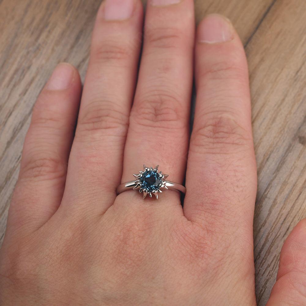 Unique London Blue Topaz Engagement Ring - Palmary