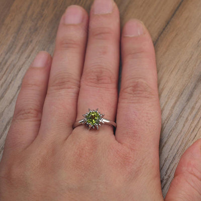 Unique Peridot Engagement Ring - Palmary