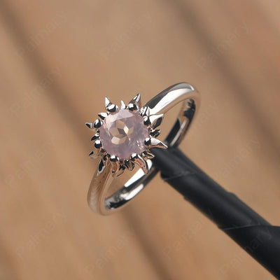 Unique Rose Quartz Engagement Ring - Palmary