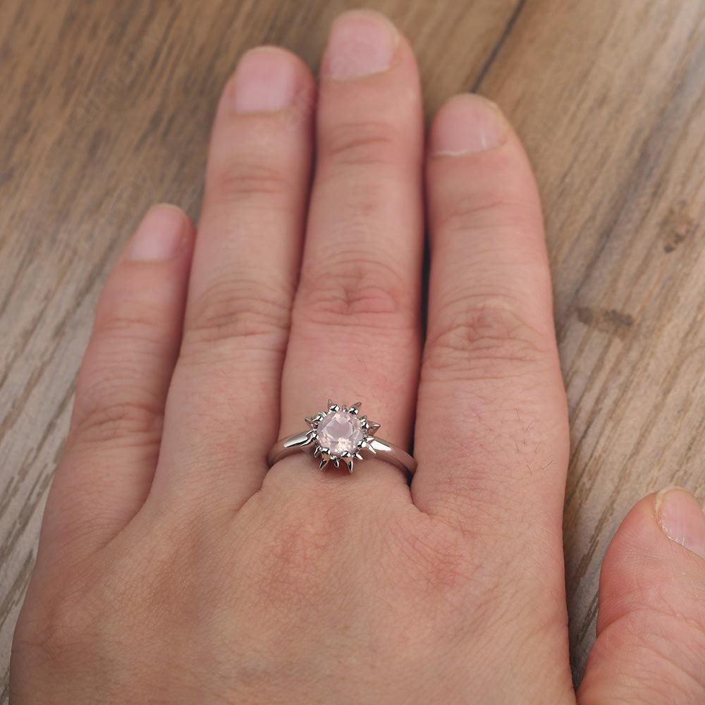 Unique Rose Quartz Engagement Ring - Palmary