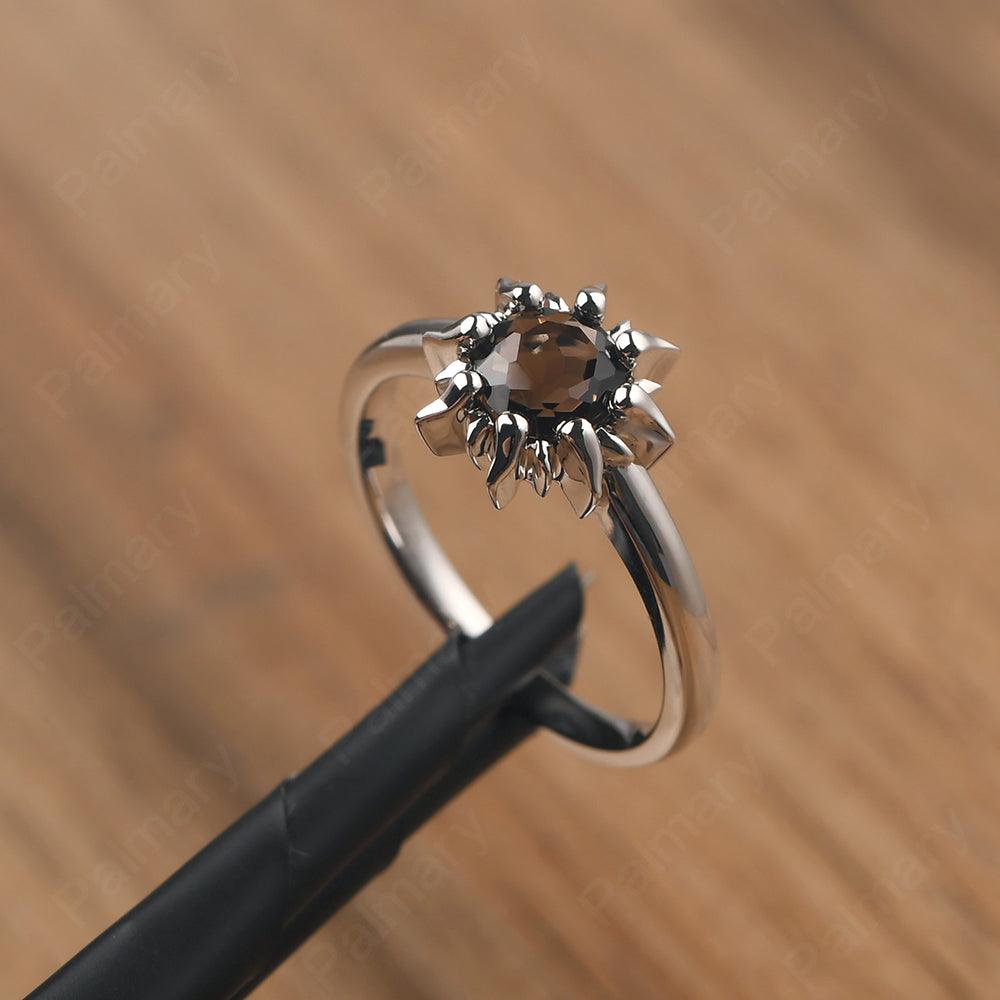 Unique Smoky Quartz  Engagement Ring - Palmary