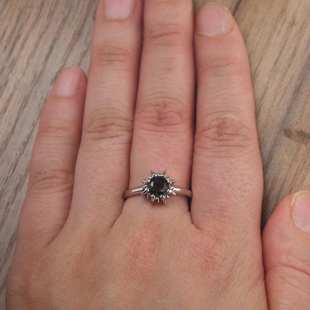 Unique Smoky Quartz  Engagement Ring - Palmary
