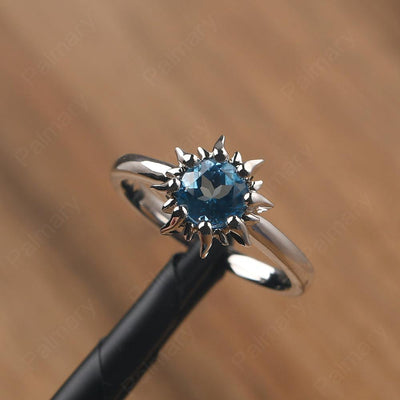 Unique Swiss Blue Topaz Engagement Ring - Palmary