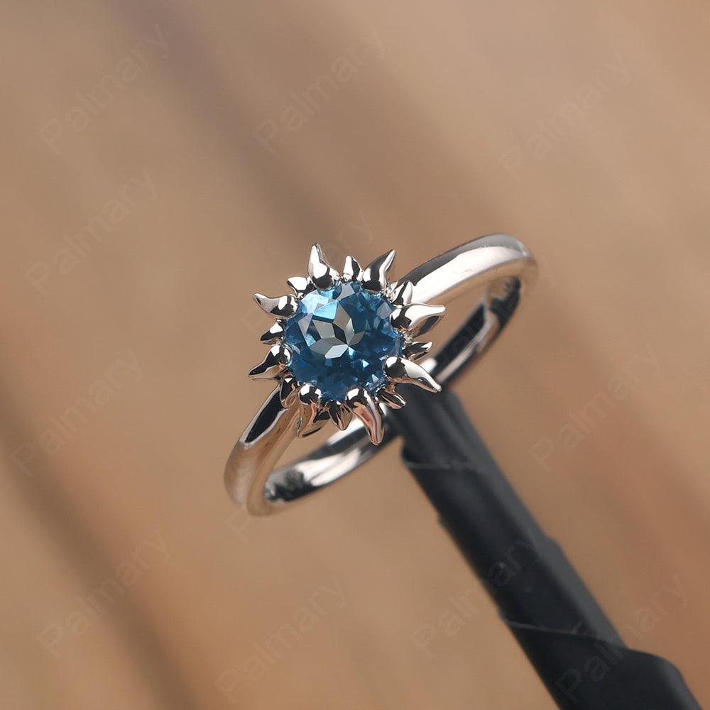 Unique Swiss Blue Topaz Engagement Ring - Palmary