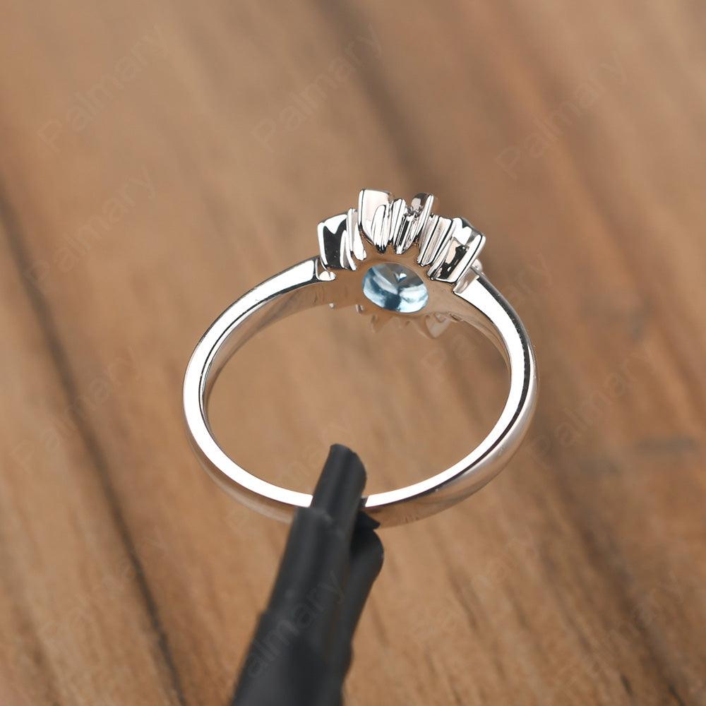 Unique Swiss Blue Topaz Engagement Ring - Palmary