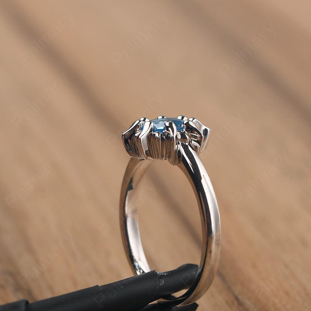 Unique Swiss Blue Topaz Engagement Ring - Palmary