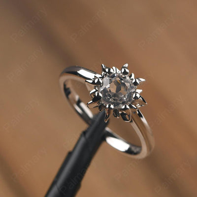 Unique White Topaz Engagement Ring - Palmary