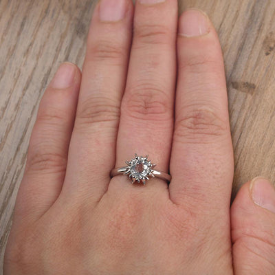 Unique White Topaz Engagement Ring - Palmary