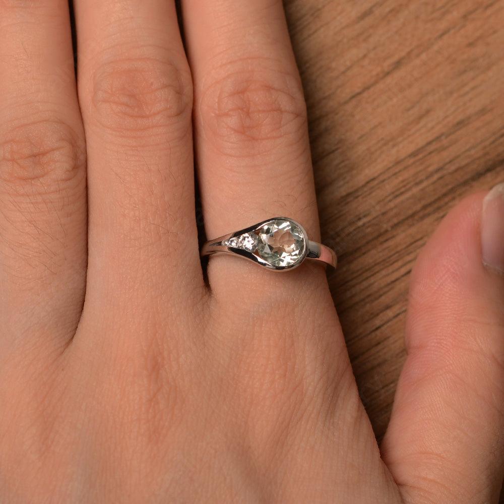 Brilliant Cut Vintage Green Amethyst Rings - Palmary