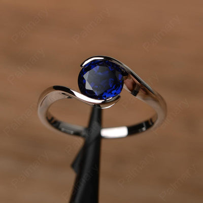 Brilliant Cut Sapphire Solitaire Bezel Rings - Palmary